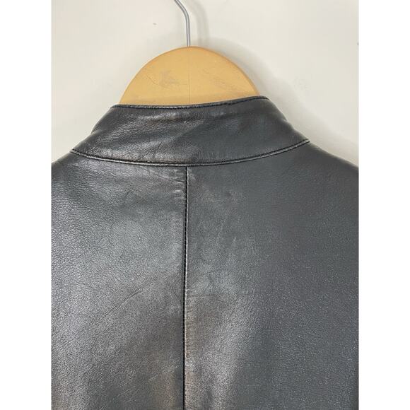 VTG 70s Excelled Black Leather Motorcycle Moto Biker Jacket Punk Rocker Women M - Picture 6 of 16